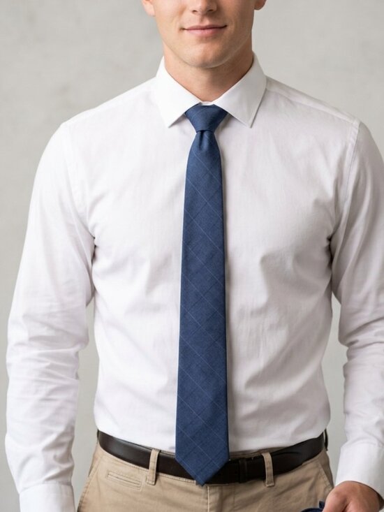 Perry Ellis Other - Perry Ellis Portfolio Men's Blue Cotton Checkered Skinny Tie